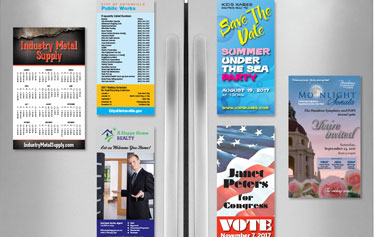 Magnet Mailers on refrigerator doors